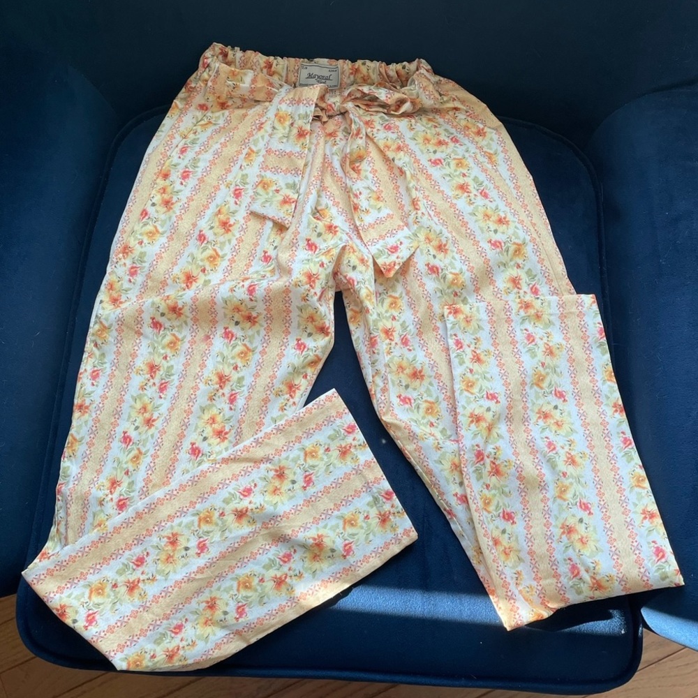 Mayoral girl floral striped polyester pants